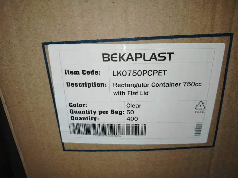 Boxe rectangle 750cc