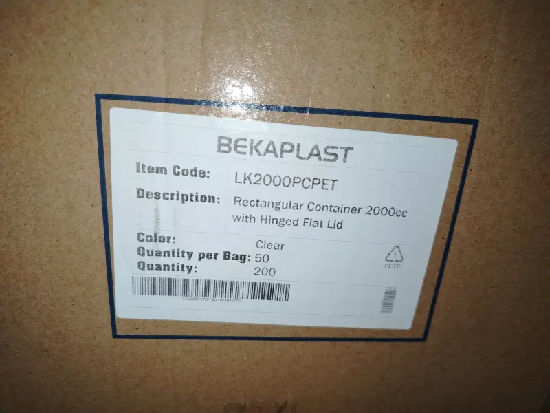 Boxe rectangle 2000cc