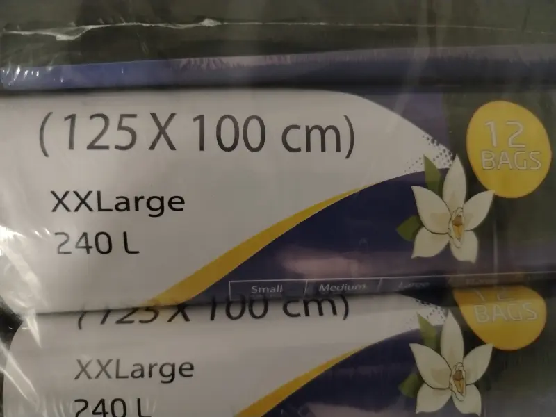 Trash bags xxlarge 100*125